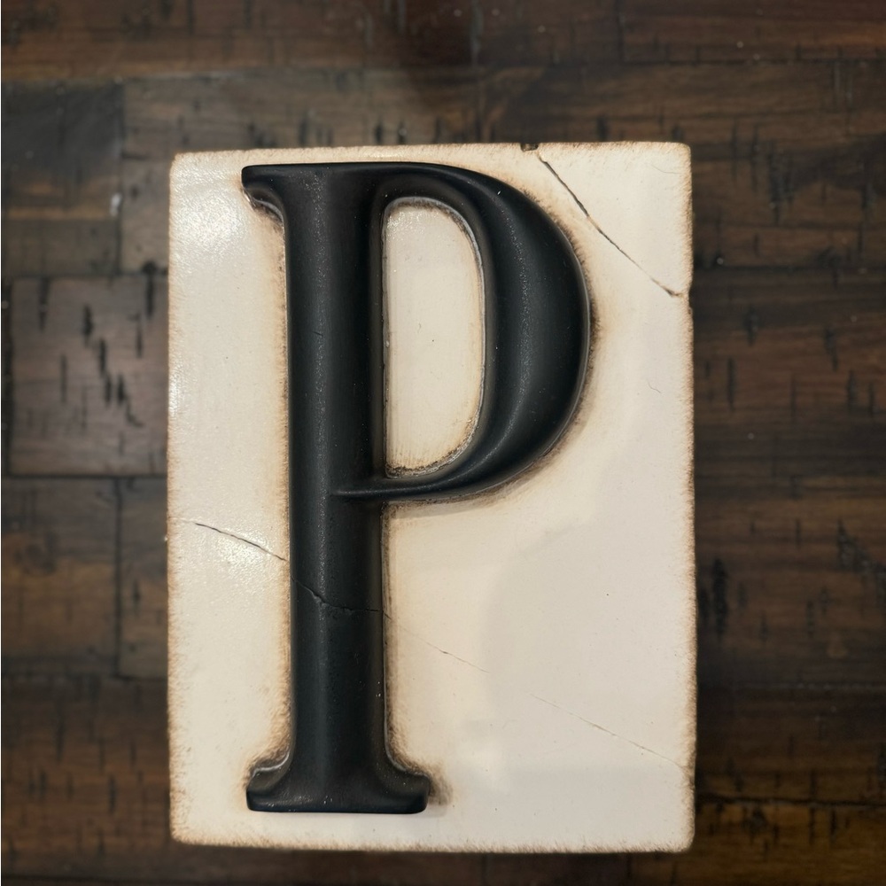 Black Letter P Block Decor